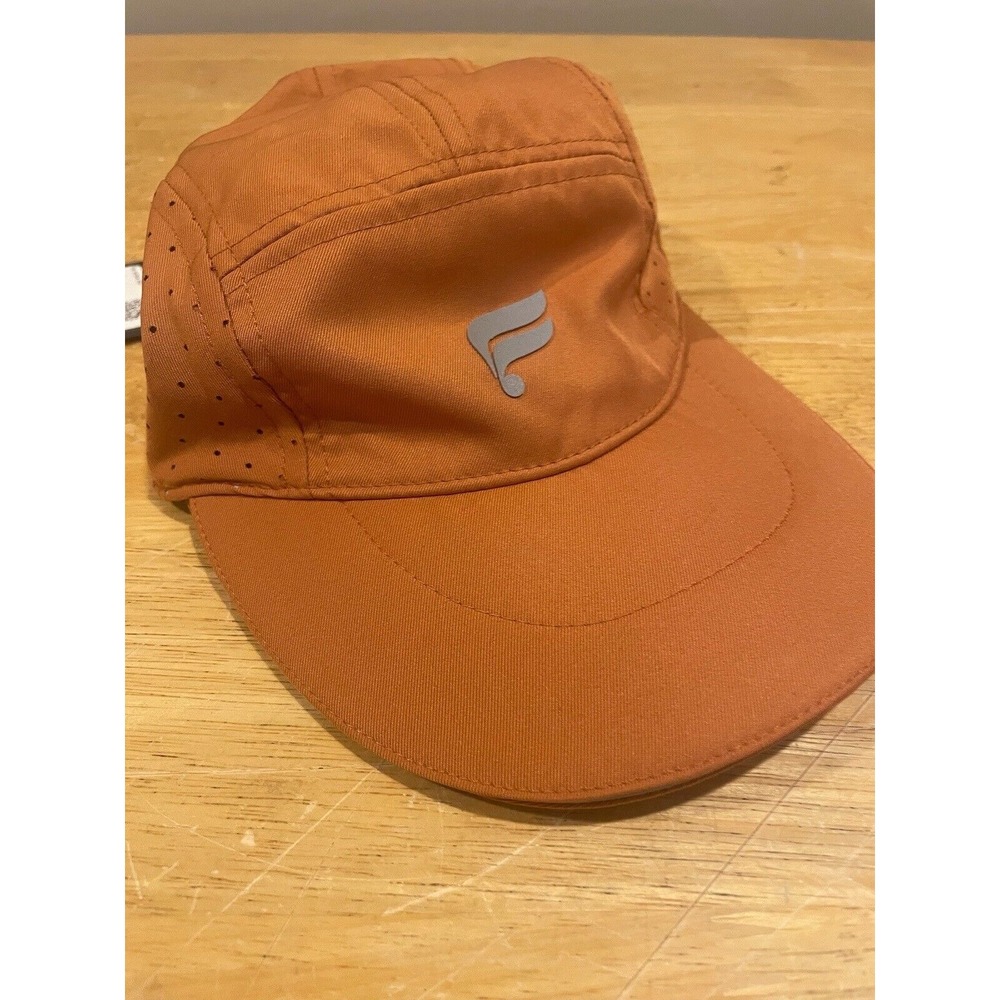 Fabletics Perforated Hat The Active Logo Adjustable 5‎ Panel Sequoia Orange Cap